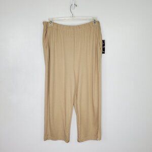Woman Within Tan Pull-On Knit Capri/Crop Pants with Pockets NEW Size 22/24 (1X)